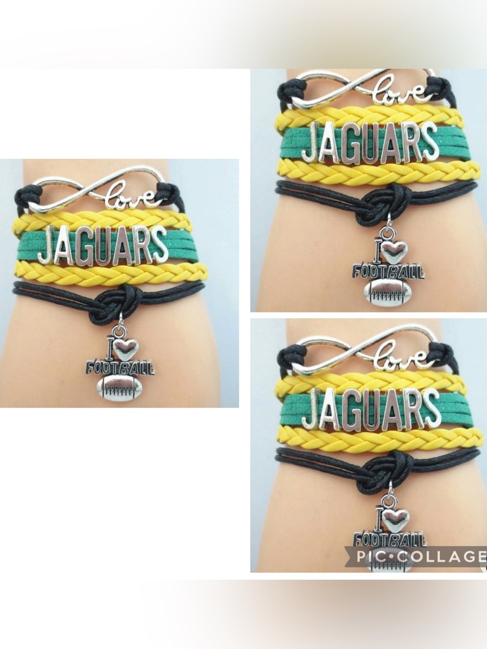 NWT 3- Jaguars football team bracelets
